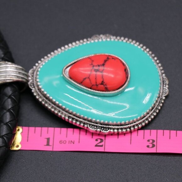 Beautiful and Chunky Braided Rope Style "Chain" with Oversized Pendant - Picture 5 of 7